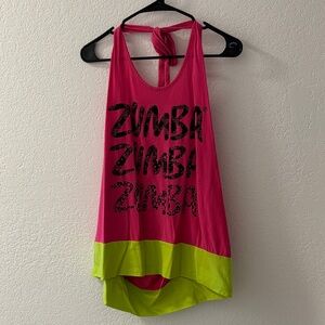 Zumba Fitness Pink and Green Tank Top